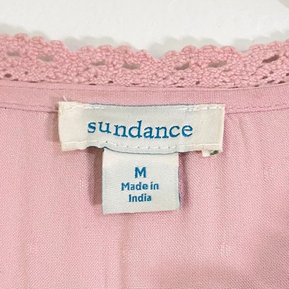 Sundance Spirit Lake Top Long Sleeve Flowy Coquette Swiss Dot Feminine Pink M - Picture 6 of 7